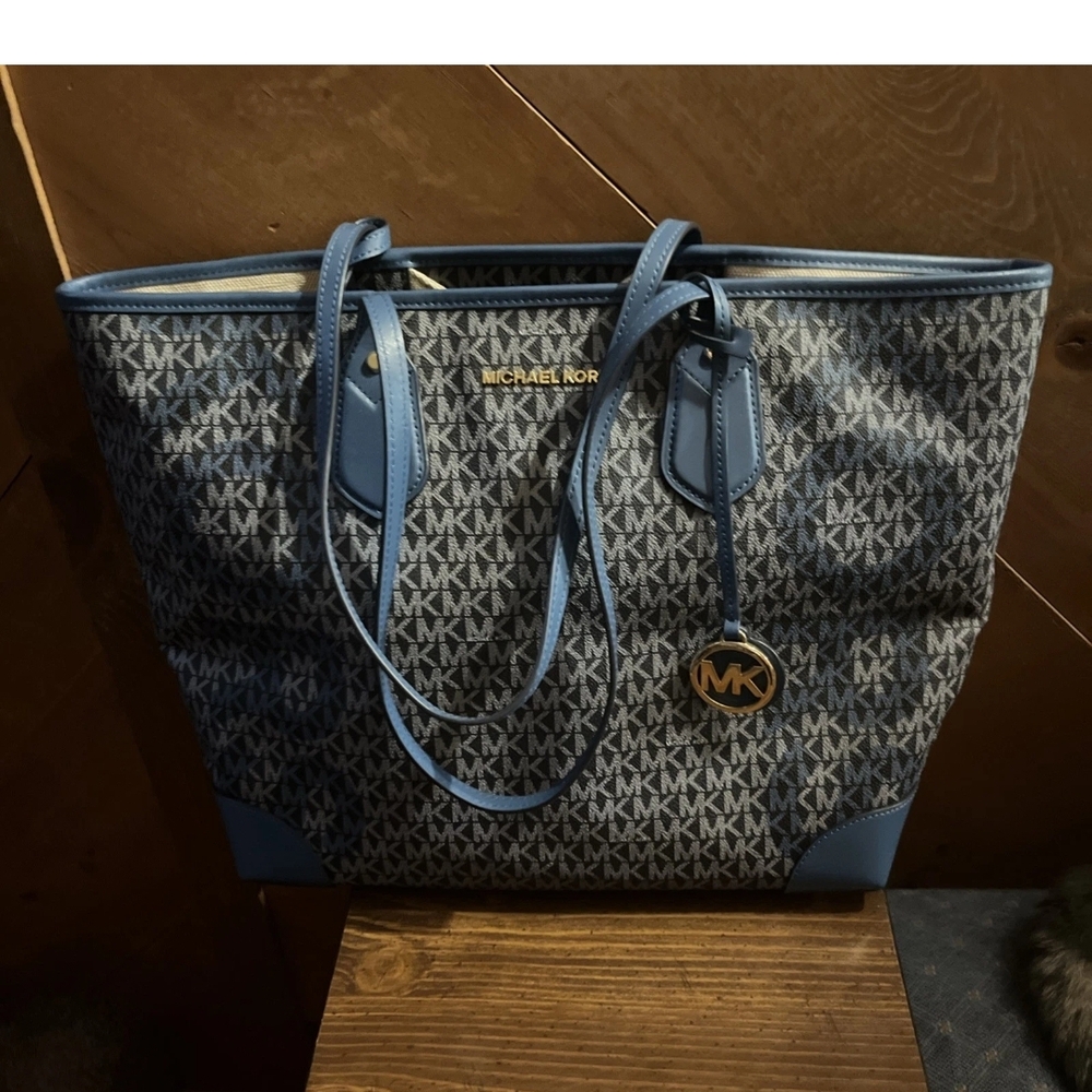 Michael Kors Blue Monogram Tote Bag